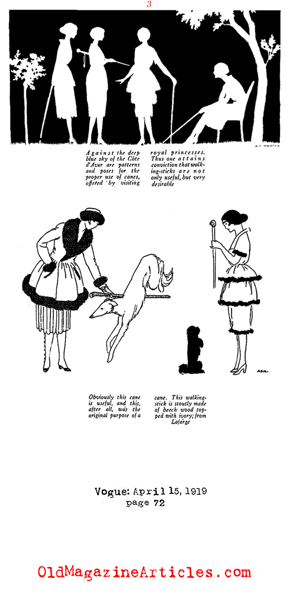 Paris Puts a Stick in the Mode...(Vogue Magazine, 1919)